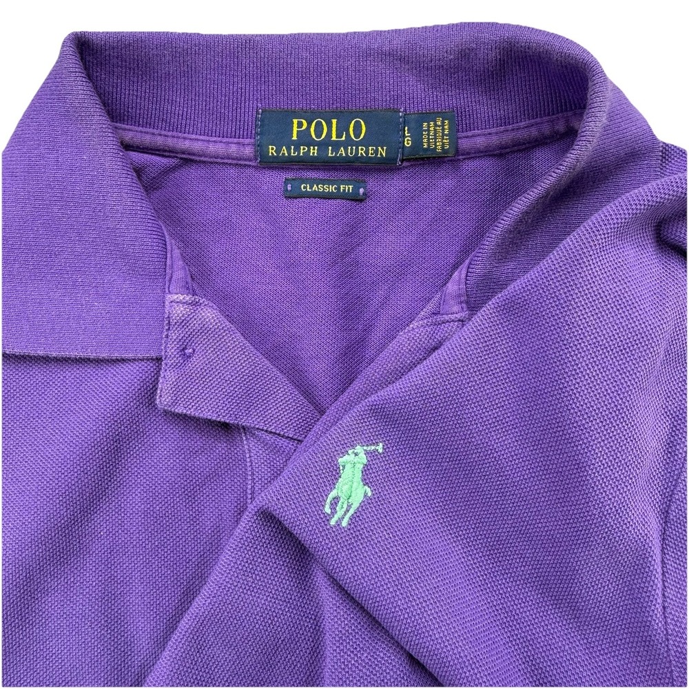 Polo by Ralph Lauren Purple Polo Shirt with Mint Green Pony